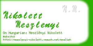 nikolett meszlenyi business card